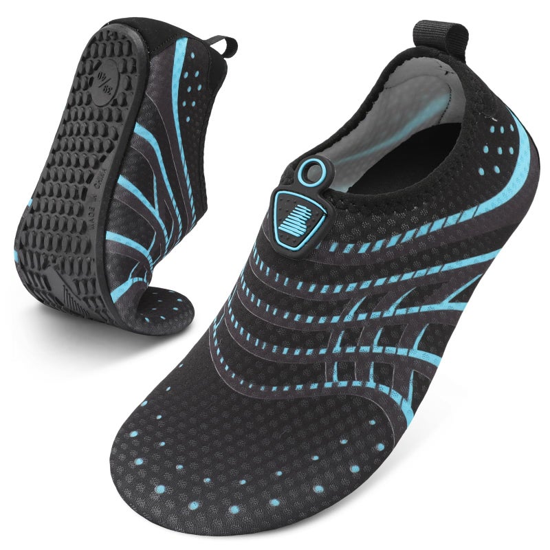 BARERUN Adult Swim Water Shoes Quick Dry Non-Slip for Girls Boys Blue 8.5-9.5 M US Women / 7-7.5 M US Men - Image 1